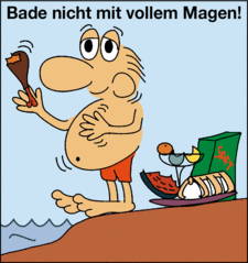 Bade nicht mit vollem Magen!